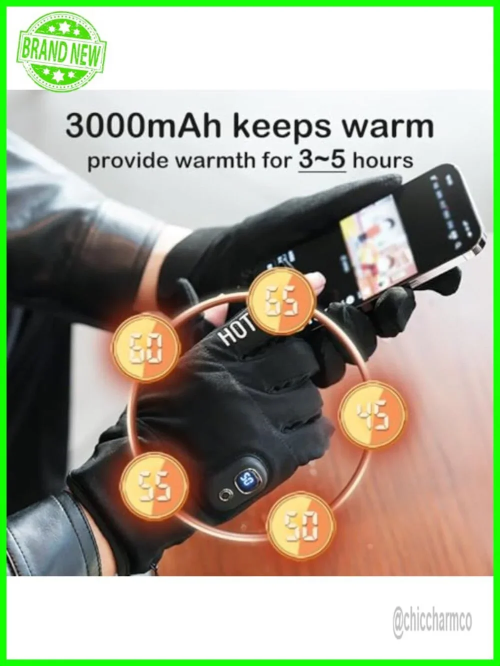 Electric Heated Gloves - Battery Rechargeable Touchscreen Thin Work Gloves for